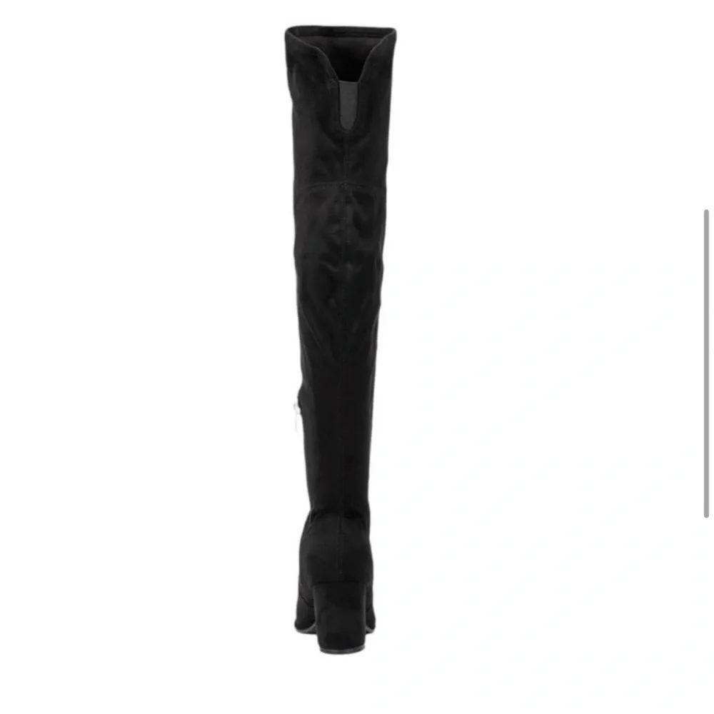 Marc Fisher Women's Luley Over-the-Knee Heeled Boot Black Suede with Stretch